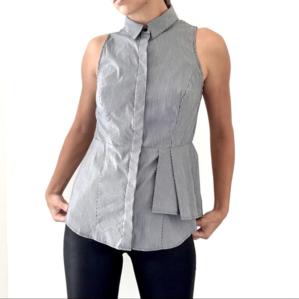 Peplum sleeveless dressy top cotton